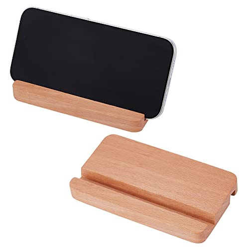 NBEADS 2 Stück Holz Tablet Ständer, 12.5x7x1.3 cm Holz Handyständer Handyhalter Universal Desktop Telefonständer Tragbarer Mobiler Tablet Halter Für Das Büro Zu Hause von nbeads