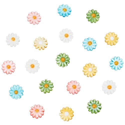 NBEADS 20 Stück Natürliche Süßwasser Shell Blume Perlen, Daisy Spacer Perlen Blume Lose Perlen Bunte Lose Süßwasser Charms Perlen Für DIY Handwerk Herstellung Schmuck Armbänder Halsketten von nbeads