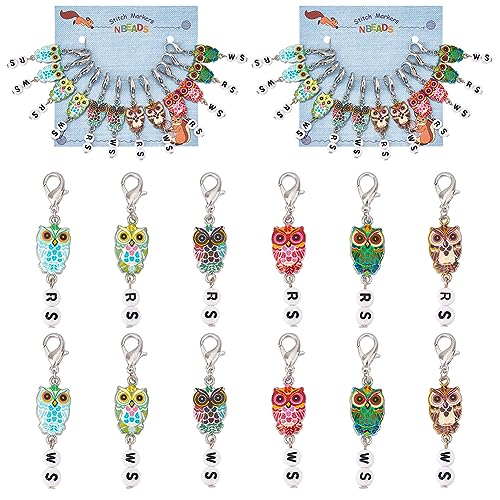 nbeads 24 Stück Eulen-Maschenmarkierer, Emaille-Häkelstichmarker-Charms Abnehmbare Karabinerverschlüsse Verriegelbarer Maschenmarkierer Zum Stricken Weben Nähen Schmuckherstellung nbeads 24 Stück Eulen-Maschenmarkierer, Emaille-Häkelstichmarker-Charms Abnehmbare Karabinerverschlüsse Verriegelbarer Maschenmarkierer Zum Stricken Weben Nähen Schmuckherstellung von nbeads