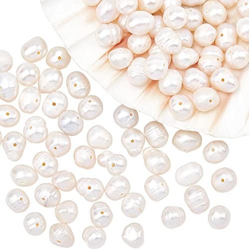 NBEADS 3 Strang ca. 78 Stück 6-8 mm weiße Süßwasserperlen für Schmuckherstellung, kleine Natürliche Kultivierte Unregelmäßige Lose Zuchtperlen Perlen zum auffädeln Halsketten Armbänder NBEADS 3 Strang ca. 78 Stück 6-8 mm weiße Süßwasserperlen für Schmuckherstellung, kleine Natürliche Kultivierte Unregelmäßige Lose Zuchtperlen Perlen zum auffädeln Halsketten Armbänder von nbeads