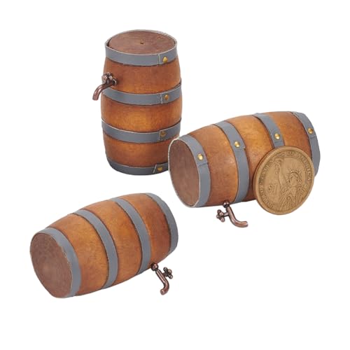 nbeads 3 Stück Miniatur-Holzfass, 3.2x5cm Mini Haus Getränk Zubehör mit Zapfhahn Bierfass Figurine Modell für Fairy Garden Bar Micro Landschaft Dekoration Oktoberfest Dekor nbeads 3 Stück Miniatur-Holzfass, 3.2x5cm Mini Haus Getränk Zubehör mit Zapfhahn Bierfass Figurine Modell für Fairy Garden Bar Micro Landschaft Dekoration Oktoberfest Dekor von nbeads