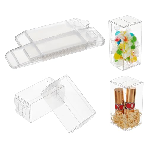 nbeads 30 STK. Transparente PVC-Schachtel, 5x5cm Kunststoff Klar Geschenkverpackungen Boxen Hochzeit Party Favour Boxen wasserdichte Faltschachtel für Süßigkeiten Kekse Kuchen Schokolade Geschenke von nbeads