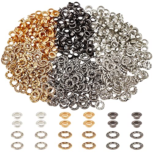 nbeads 300 Stück Strass Grommet, Messing Strass Metall Tülle Ösen Beschläge Tüllen Kit Metallösen Schuhe Kleidung Handwerk Runde Metalldekoration für DIY Handgemachte Ornamentherstellung von nbeads