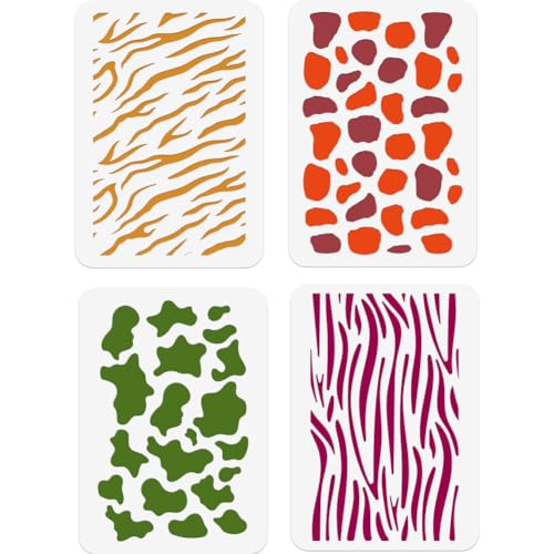NBEADS 4 Stück 4 Stile Tiertextur-Malschablonen, 29.7x21cm Wiederverwendbare DIY-Kunst- Und Bastelschablonen Ausgehöhlte Zeichnung Malvorlage Zum Malen Auf Holz Stoff Papier Wänden Leinwand Möbeln NBEADS 4 Stück 4 Stile Tiertextur-Malschablonen, 29.7x21cm Wiederverwendbare DIY-Kunst- Und Bastelschablonen Ausgehöhlte Zeichnung Malvorlage Zum Malen Auf Holz Stoff Papier Wänden Leinwand Möbeln von nbeads