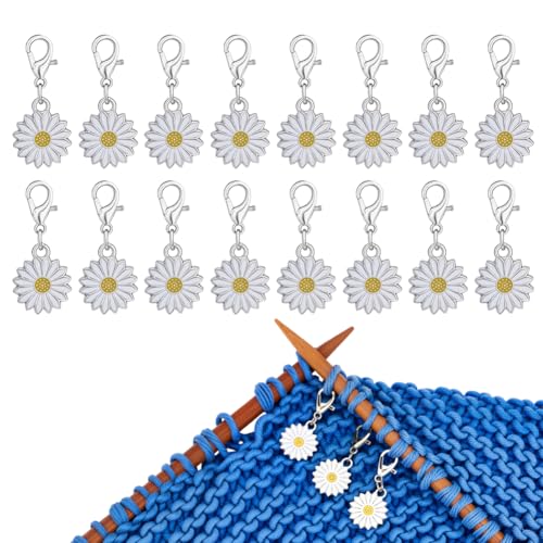NBEADS 40 Stk. BLUMENNn Maschenmarkierer, Gänseblümchen Emaille Legierung Stitch Marker Abnehmbare Locking Stitch Charms für Weberei und Nähzubehör, Weiß NBEADS 40 Stk. BLUMENNn Maschenmarkierer, Gänseblümchen Emaille Legierung Stitch Marker Abnehmbare Locking Stitch Charms für Weberei und Nähzubehör, Weiß von nbeads