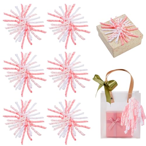 NBEADS 6 Stk. Selbstklebende Gelockte Schleifen, Rosa Gelockte Schleifen Selbstklebende Geschenkschleifen Gelockte Blumen Weihnachten Schleifen für Party Favors Dekoration, 10x17cm von nbeads