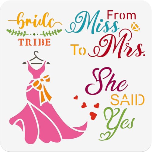 NBEADS Dress Word Schablone, 30x30 cm Wiederverwendbare Bastelschablonen Ausgehöhlte Zeichnung Malvorlage Zum Malen Auf Holz Stoff Papier Wänden Leinwand Möbeln von nbeads