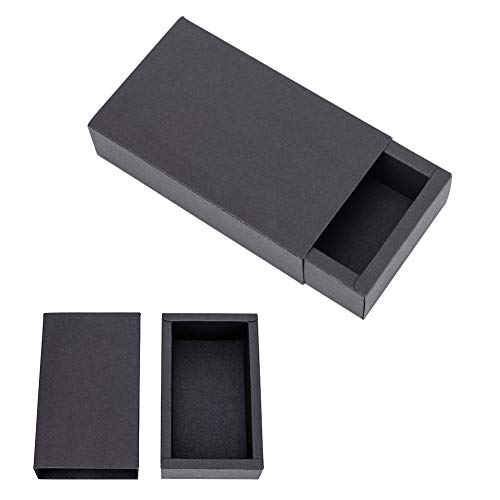 nbeads Kleine Papierschachtel, 10 Pc-Fach-Schwarz-Pappschachtel Für DIY-Handwerks-Lagerung, Schwarz, 15×8×4 cm von nbeads