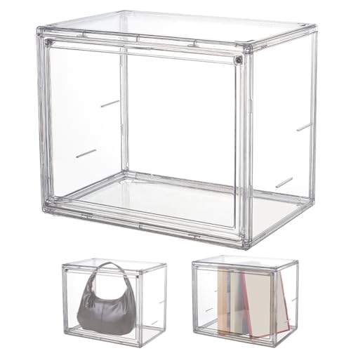 NBEADS Transparente Vitrine Aus Acryl, Keine Schritte Ganze Szene Riser Display-Ständer Mit Tür Arbeitsplatte Figur Ständer Regale Für Sammelfiguren Modelle Home Storage, 27x18x22cm von nbeads