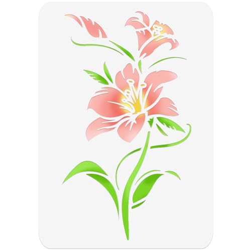 NBEADS Wirbel BLUMENNn Malerei Schablone, 29.7x21cm Wiederverwendbare Bastelschablonen Hollow Out Zeichnung Malerei Vorlage für Malerei auf Holz Stoff Papier Wände Leinwand Möbel von nbeads