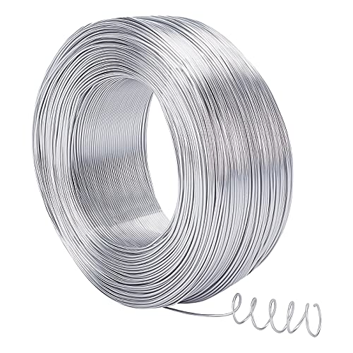 nbeads 1 Rolle 300m 0.8 mm Silber Aluminiumdraht, 20 Gauge Silber Aluminium Basteldraht Schmuck Modellierdraht für Schmuckherstellung Handwerk Modellieren Armaturen Skulpturen von nbeads