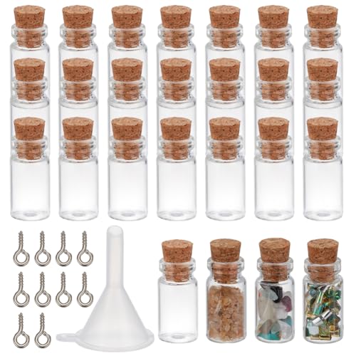 nbeads 100 Stk. Kleine Glasflaschen mit Kork, 1ml Winzige Wunschflaschen mit 120 Stk. Eisenschraube Augenstifte Mini-Glasfläschchen mit Trichter für Dekoration Kunsthandwerk DIY Projekte nbeads 100 Stk. Kleine Glasflaschen mit Kork, 1ml Winzige Wunschflaschen mit 120 Stk. Eisenschraube Augenstifte Mini-Glasfläschchen mit Trichter für Dekoration Kunsthandwerk DIY Projekte von nbeads