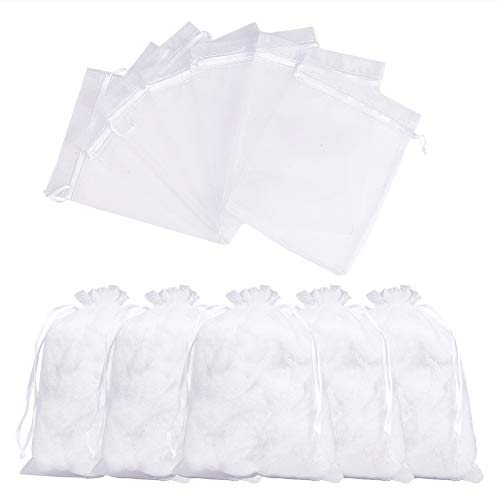 nbeads 100 Stück Organzabeutel Weiß Organzasäckchen Kordelzug Organza Taschen Hochzeits bevorzugungen Geschenkbeutel schmuckbeutel für Hochzeits bevorzugung Verpackung, 18×13 cm von nbeads