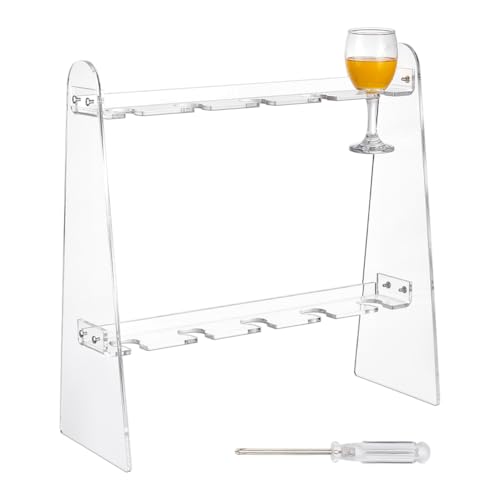 nbeads 2-Etagen Acryl Champagner Halter, 10 Löcher Champagner-Flötenglas-Halter Ständer Hängendes Stielglasregal für den Tisch Stehendes Getränke-Turm-Regal Weinglas-Regal für Haus Bar Büro, 3cm nbeads 2-Etagen Acryl Champagner Halter, 10 Löcher Champagner-Flötenglas-Halter Ständer Hängendes Stielglasregal für den Tisch Stehendes Getränke-Turm-Regal Weinglas-Regal für Haus Bar Büro, 3cm von nbeads