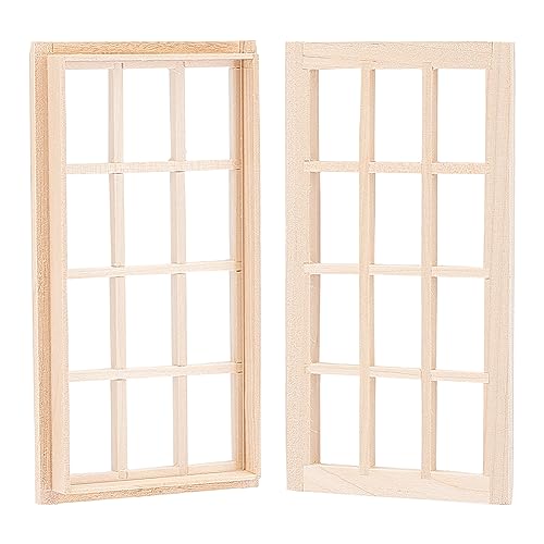 nbeads 2 Set Mini-Fenster Zum Basteln, 13.25x7.1x1.25cm Miniatur-Möbelfenster Scheiben-Fensterrahmen Für DIY Scrapbooking Heimdekoration Foto-Requisiten Zubehör, Blumenweiß von nbeads