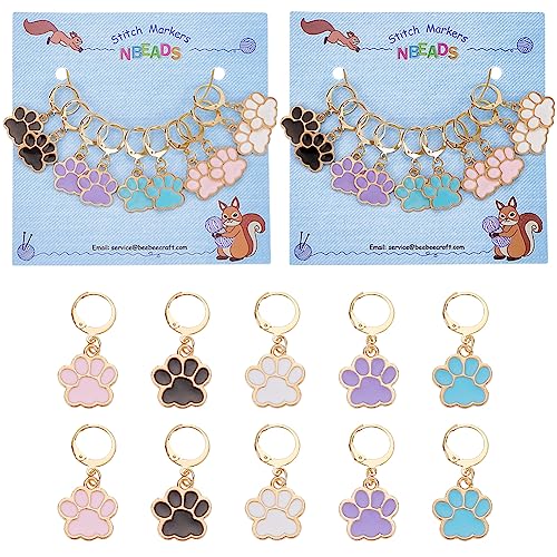 nbeads 20 Stück 5 Farben Hund Pfote Stich Marker, Emaille häkeln Stich Marker Charms abnehmbar baumeln Verriegelung Stich Marker für Stricken Weben Nähen Quilting Zubehör Handgemachter Schmuck nbeads 20 Stück 5 Farben Hund Pfote Stich Marker, Emaille häkeln Stich Marker Charms abnehmbar baumeln Verriegelung Stich Marker für Stricken Weben Nähen Quilting Zubehör Handgemachter Schmuck von nbeads