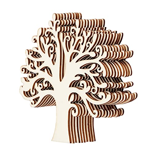 nbeads 20 blanko Holz-Familie Verzierungen für Hochzeit Christmas Ornaments und DIY Handwerk, 12,4×12,4×0,3 cm von nbeads
