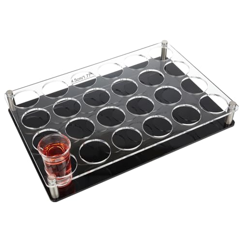 nbeads 24-Loch-Schnapsglas-Tabletthalter, Acryl Weinglas Organizer 4.5 cm Loch Schnapsglas Serviertabletts Bier Weinglas Präsentationsständer Für Bar Party Club, Schwarz von nbeads