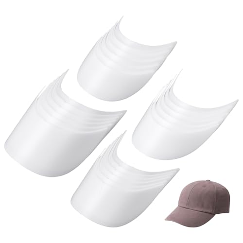 nbeads 24 Stück 4 Stile Baseballkappe Visiereinsatz, Plastik Hutkrempenbrett Tennis Hut Krempe Ersatz Liner Shaper für DIY Reparatur Hand Craft Sewing Caps Making Zubehör, Weiß von nbeads