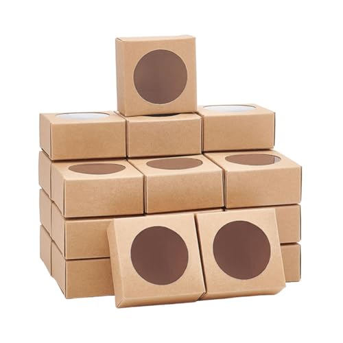 nbeads 24 Stück Kraftpapierboxen Mit Fenster 6.3x6.3x3cm, Braune Box Rundes Fenster Box Wiederverwendbar Leckerli-Box Für Geschenk Schmuck nbeads 24 Stück Kraftpapierboxen Mit Fenster 6.3x6.3x3cm, Braune Box Rundes Fenster Box Wiederverwendbar Leckerli-Box Für Geschenk Schmuck von nbeads