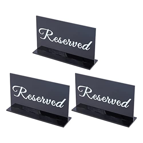 nbeads 3 Sets Acryl Reserviert Tischschild, Schwarzer Tischständer Reserviertes Schild Doppelseitig Reserviertes Schild Für Restaurants Hochzeiten Partys, 17.4x10.4x4.95 cm von nbeads