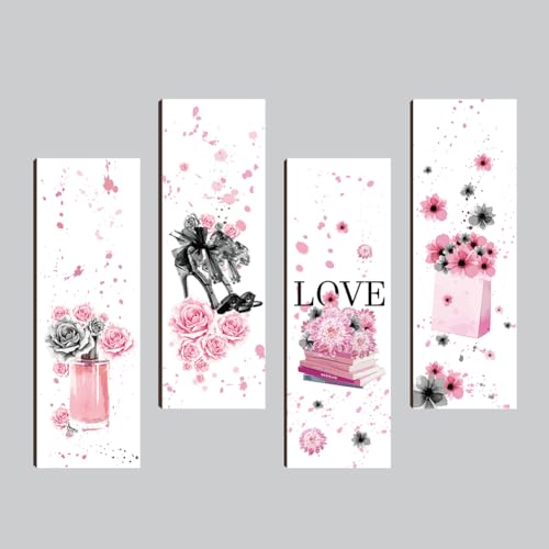 nbeads 4 Stk. Blume Wandschild aus Holz, Benutzerdefinierte vertikale hölzerne Wanddekoration Wanddekoration Hängend Mode Wandkunst für Raumdekoration Hochzeit Rosa Party, 10×30cm nbeads 4 Stk. Blume Wandschild aus Holz, Benutzerdefinierte vertikale hölzerne Wanddekoration Wanddekoration Hängend Mode Wandkunst für Raumdekoration Hochzeit Rosa Party, 10×30cm von nbeads