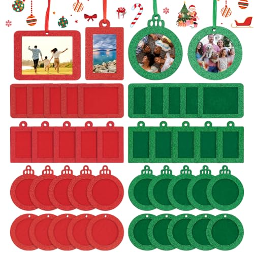 nbeads 48 Stück Weihnachten Filz Mini Bilderrahmen, Weihnachtsbaum Glitzer Bilderrahmen Roter Und Grüner Filz Zum Aufhängen Fotorahmen Für DIY Bastelarbeiten Weihnachtsdekoration nbeads 48 Stück Weihnachten Filz Mini Bilderrahmen, Weihnachtsbaum Glitzer Bilderrahmen Roter Und Grüner Filz Zum Aufhängen Fotorahmen Für DIY Bastelarbeiten Weihnachtsdekoration von nbeads