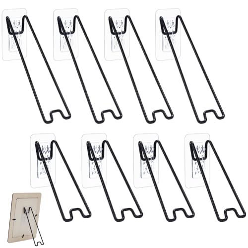 nbeads 8 Stück 2 Größen Bilderrahmenständer Aus Eisen, Selbstklebende Foto Staffelei Ständerstütze Mit Selbstklebefunktion Für Tisch Foto Bilddisplays, Schwarz von nbeads