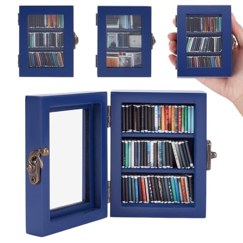 nbeads Mini-Angst-Bücherregal, Mini Bücherregal Ornament mit 60 Stück Mini Bücher Miniatur Bücherregal Dekor Anxiety Miniatur Buch Bibliothek für Bücherliebhaber Home Room Office Decor, Königsblau nbeads Mini-Angst-Bücherregal, Mini Bücherregal Ornament mit 60 Stück Mini Bücher Miniatur Bücherregal Dekor Anxiety Miniatur Buch Bibliothek für Bücherliebhaber Home Room Office Decor, Königsblau von nbeads