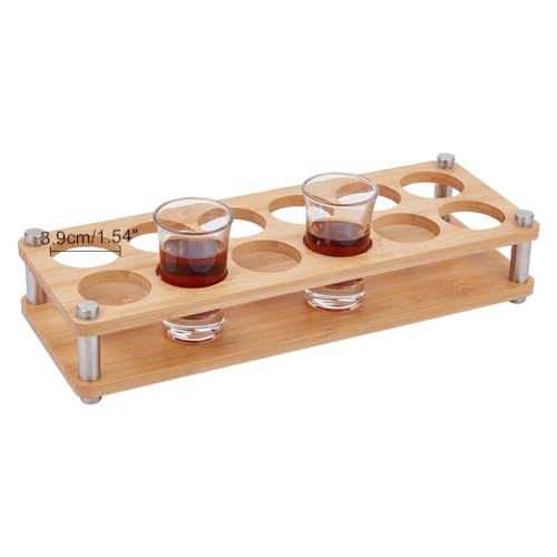 nbeads Schnapsglashalter, 12-Loch Bambus Weinglas Organizer Schnapsglas Display Schnapsglas Serviertabletts Bier Weinglas Display Rack Für Bar Party Club, Loch: Ca. 3.9cm von nbeads