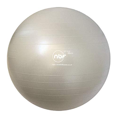 nbf Gymnastikball Schwangerschafts mit Pumpe 55cm 65cm 75cm Geburtsball für Schwangere und Geburt 75cm Silber von nbf natural birth & fitness