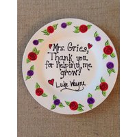 Personalisierter Teller Für Lehrer - Handbemalter Keramikteller Servierteller Geschenkteller Personalisierter Teller Für Lehrer - Handbemalter Keramikteller Servierteller Geschenkteller von ncgalcreations