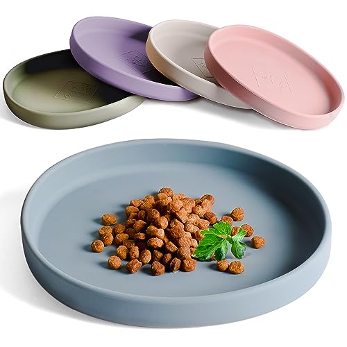 ne&no Futternapf für Katzen [nala Collection] - Flache Futterschale | Silikonnapf Breit | Fressnapf | Katzenfutter Teller von ne&no