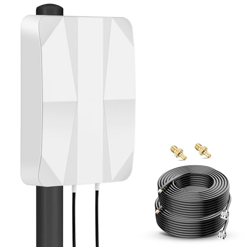 Nelawya 4G LTE 5G Panel Antenne Outdoor Mimo Directional Antenne 700-2700 | 3300-3800 MHz Bis zu 12dBi Antenne mit 10 Meter Kabel TS9 SMA Stecker Kompatibel mit 5G 3G 4G LTE Router Modem Nelawya 4G LTE 5G Panel Antenne Outdoor Mimo Directional Antenne 700-2700 | 3300-3800 MHz Bis zu 12dBi Antenne mit 10 Meter Kabel TS9 SMA Stecker Kompatibel mit 5G 3G 4G LTE Router Modem von nelawya