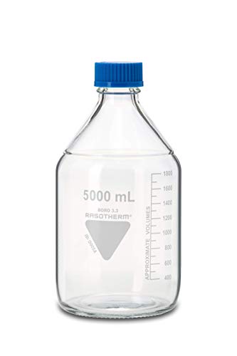 Rasotherm Boro 3.3 Laborflaschen, Blaue Schraubkappe, GL45 Gewinde, 5000ml Kapazität Rasotherm Boro 3.3 Laborflaschen, Blaue Schraubkappe, GL45 Gewinde, 5000ml Kapazität von Rasotherm