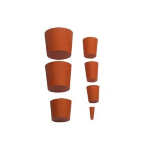 Deutsch & Neumann Gummistopfen, Rot, 6.5mm Durchmesser, 15mm Höhe, 10 Stück von neoLab