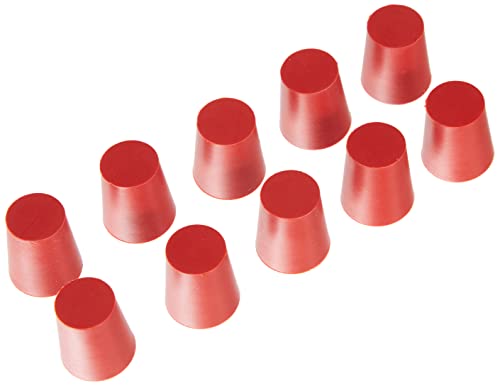 neoLab 1-1015 Gummistopfen, 18 mm x 14 mm, 20 mm hoch, Rot (10-er Pack) von neoLab
