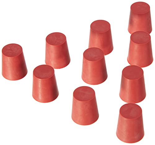 neoLab 1-1018 Gummistopfen, 27 mm x 21 mm, 30 mm hoch, Rot (10-er Pack) von neoLab