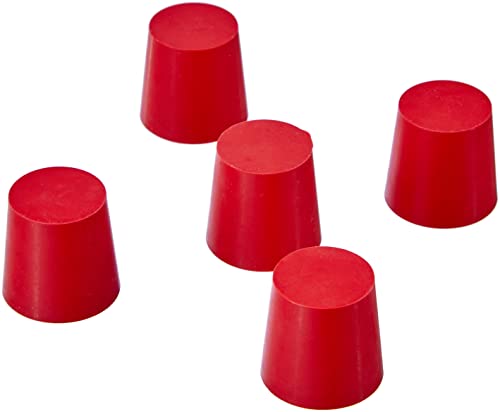 neoLab 1-1020 Gummistopfen, 32 mm x 26 mm, 30 mm hoch, Rot (5-er Pack) von neoLab