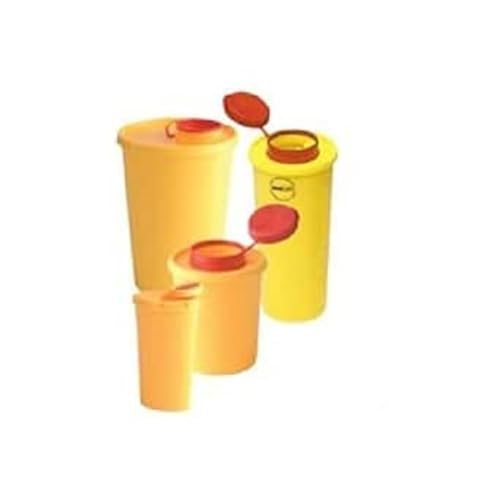 neoLab Polypropylen Kanülen-Abfallbox mit Deckel, Afnor-Zulassung, Gelb, 200ml Kapazität, 131mm x 70mm x 46mm von neoLab