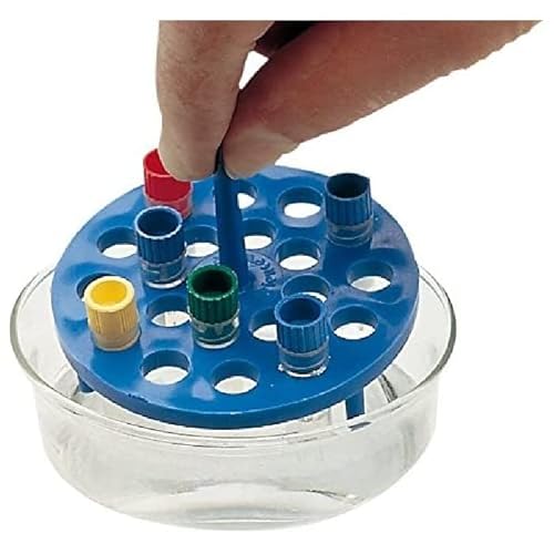 neoLab Polypropylen Wasserbadeinsatz für 20 Kryoröhrchen, Blau, 95mm x 80mm von neoLab