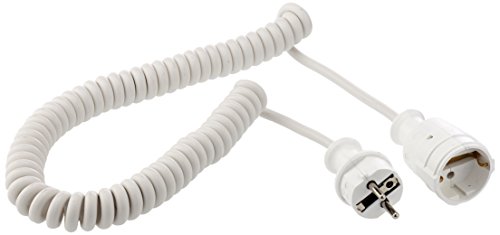 neoLab Spiral-Verlängerungskabel, Weiß, 16A, 230V, 0.8m-2.5m Länge von neoLab