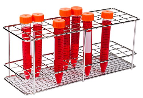 neoLab Gestell aus Edelstahl für 16mm Reagenzglas, Silber, 4 x 12 Reihen, 250mm x 100mm x 90mm neoLab Gestell aus Edelstahl für 16mm Reagenzglas, Silber, 4 x 12 Reihen, 250mm x 100mm x 90mm von neoLab