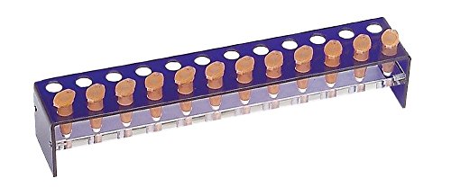 neoLabLine Acrylglas-Gestell für Eppendorf-Reaktionsgefäße, Blau, 2 x 12 Loch, 270mm x 50mm x 50mm von neoLab