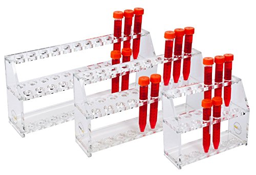 neoLabLine Acrylglas-Reagenzglasgestell für 2 x 10 20mm Gläser, 312mm x 70mm x 57mm von neoLab