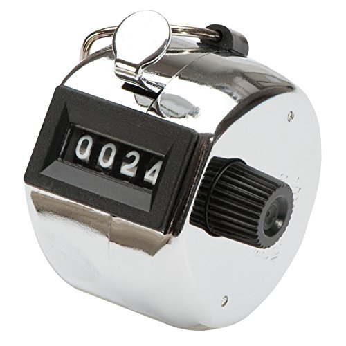 neoLab Messing Verchromt Hand-Stückzähler Economy mit Schraubplatte, Silber, Stückzählung bis 0-9999, 45mm Durchmesser neoLab Messing Verchromt Hand-Stückzähler Economy mit Schraubplatte, Silber, Stückzählung bis 0-9999, 45mm Durchmesser von neoLab