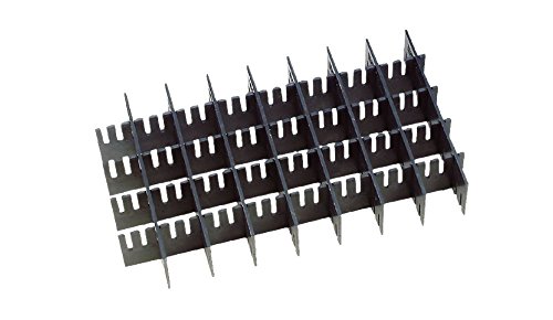 neoLab Polypropylen Rastereinsatz für 40 x 100ml Flaschen, Schwarz, 500mm x 300mm x 80mm von neoLab