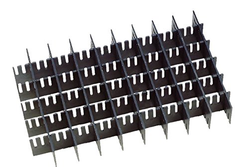 neoLab Polypropylen Rastereinsatz für 54 x 100ml Flaschen, Schwarz, 500mm x 300mm x 80mm von neoLab