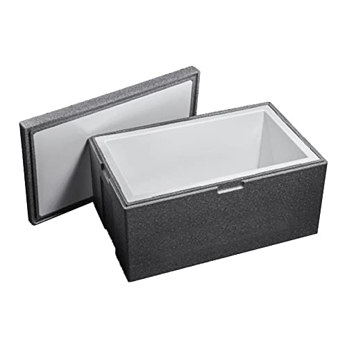 neoLab 1-7636 Expandiertes Polypropylen Hochwertige Thermobox, 63L Kapazität, 385mm Länge x 755mm Breite x 464mm Höhe, Grau von neoLab