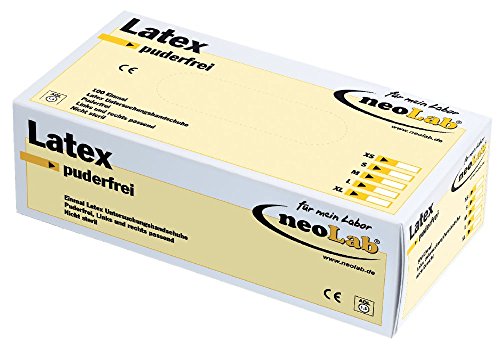 neoLab 1-8108 Latex-Handschuhe, puderfrei, Groß (100-er Pack) von neoLab